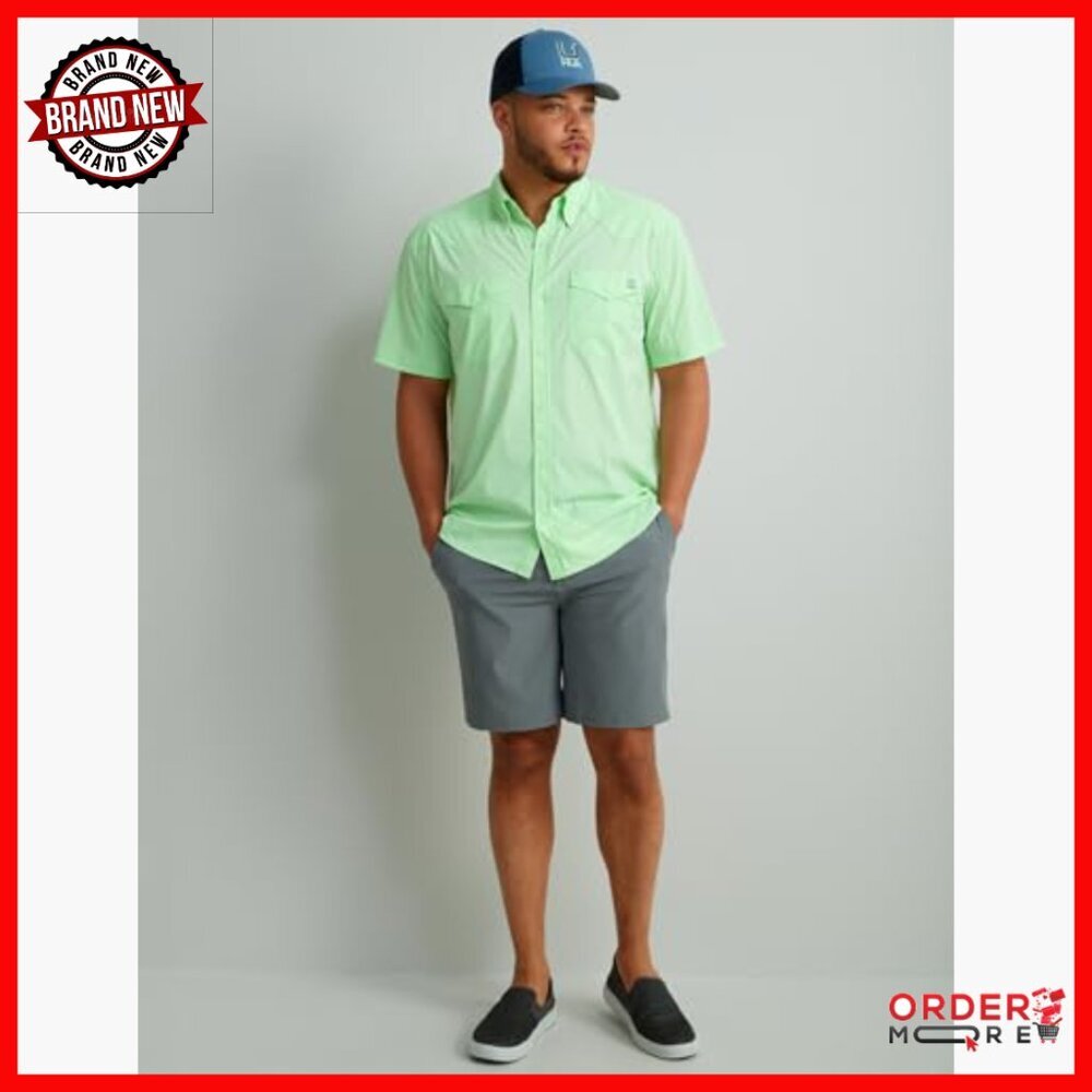 Men's UPF 50+ Fishing Shirt, Stretch Nylon Button Down, Regular Fit - Picture 4 of 5